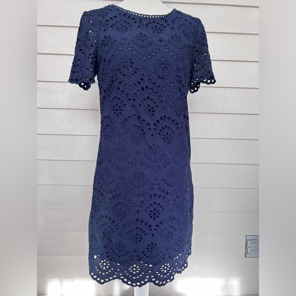 Boden eyelet short sleeve shift dress size 6